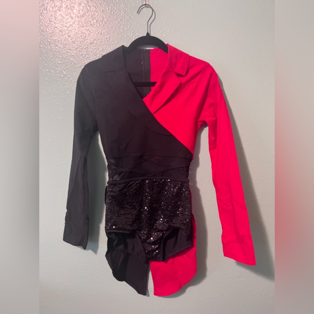 Weissman Black and Red Sequin Leotard